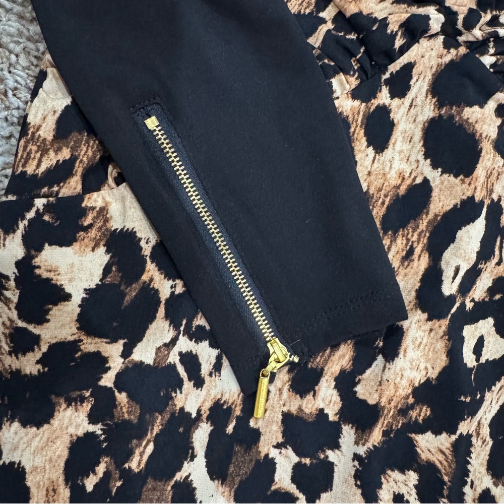 NW Thalia Sodi Black and Leopard Print Dress - Picture 5 of 7